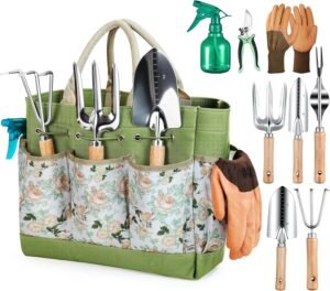 11-Piece Heavy Duty Gardening Hand Tools with Garden Tool Organizer Handbag