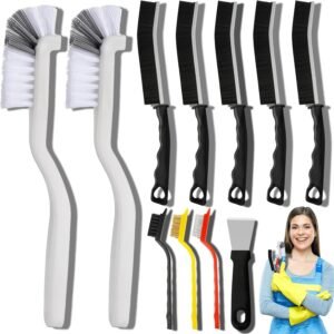 11Pcs Crevice Cleaning Brush Set, Hard Bristle Cleaning Supplies