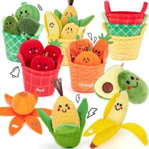 16 Piece Baby Sensory Toys - Fruit & Veg Color Sorting Montessori Toys