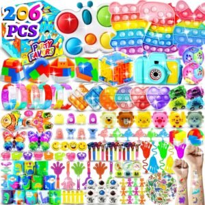 206 Piece Kids Party Favor Fidget Toys Set for Ages 3-12