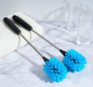 Stainless Steel Long Handle Water Bottle Cleaning Brush Set - 2 Pieces