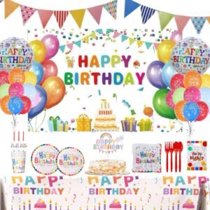Colorful Birthday Party Supplies and Decorations - Pack of 147 Pieces