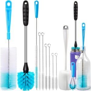 11PCS Bottle Brush Set Long Handle Tube & Cup Cleaner