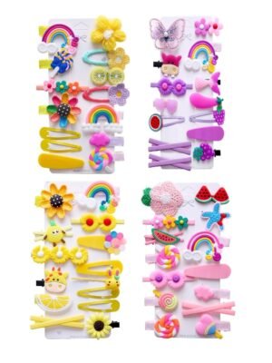 Toddler Hair Accessories Set: Colorful Rainbow Barrettes, Pins - 56 Piece