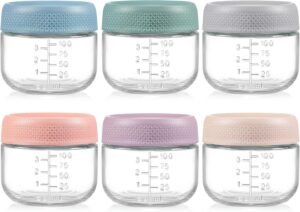 6 Pack | Glass Baby jars with Airtight Lids - 120ml