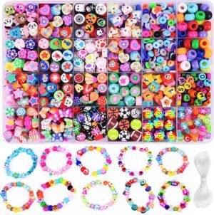1000 Pieces Set Polymer Clay Beads Bracelet Making kit for Girls | 24 Style
