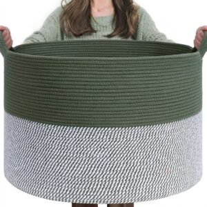 Woven Basket for Multipurpose Storage | Large - 90L - Green