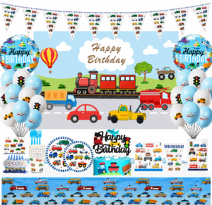 Car Transport Theme Party Decoration Supplies Party Tableware - 175 Piece